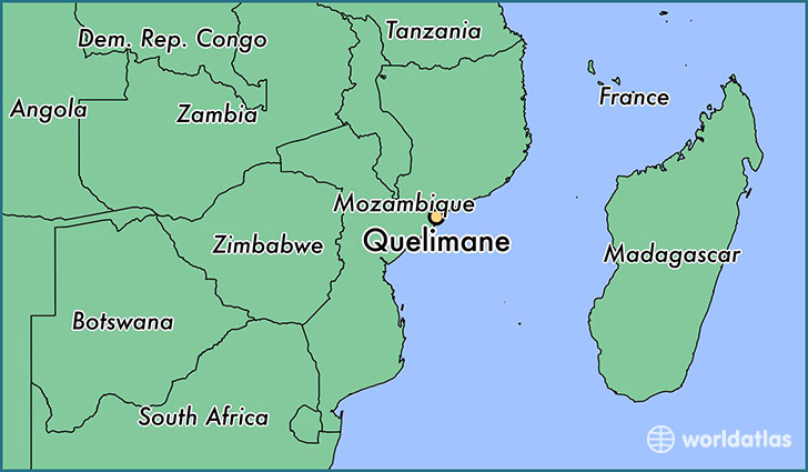 map showing the location of Quelimane