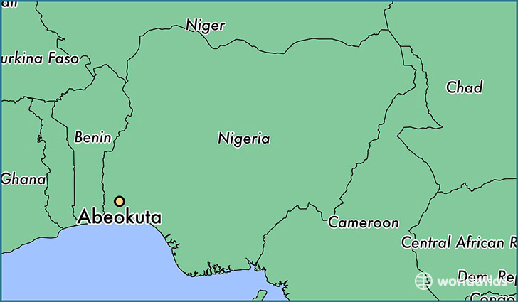 map showing the location of Abeokuta