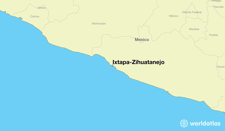 map showing the location of Ixtapa-Zihuatanejo
