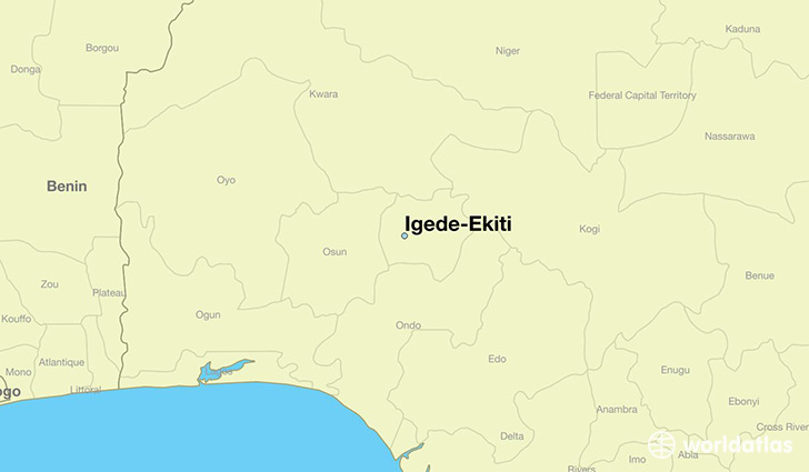 map showing the location of Igede-Ekiti