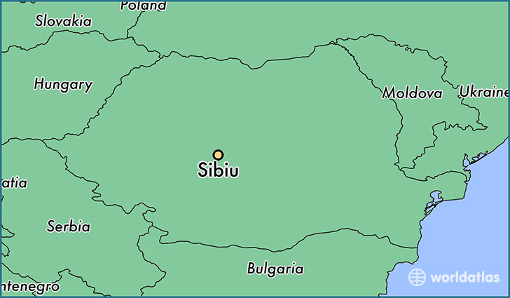 map showing the location of Sibiu