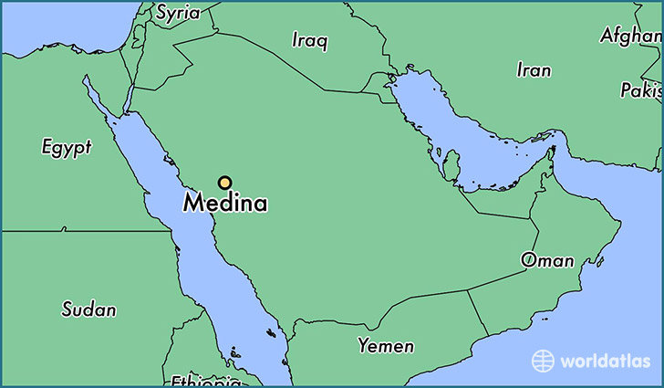 map showing the location of Medina