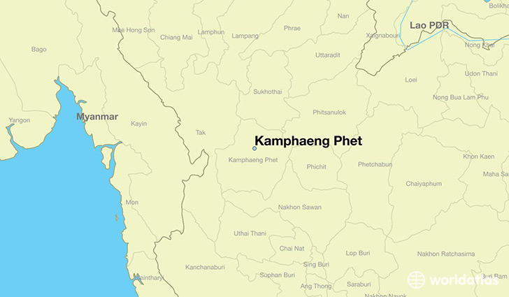 map showing the location of Kamphaeng Phet