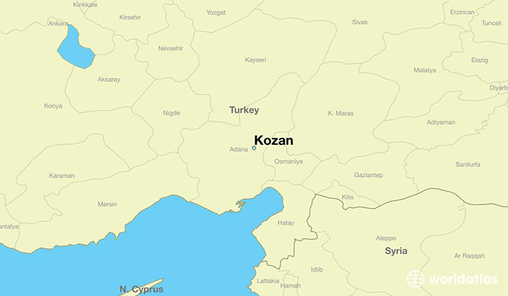 map showing the location of Kozan