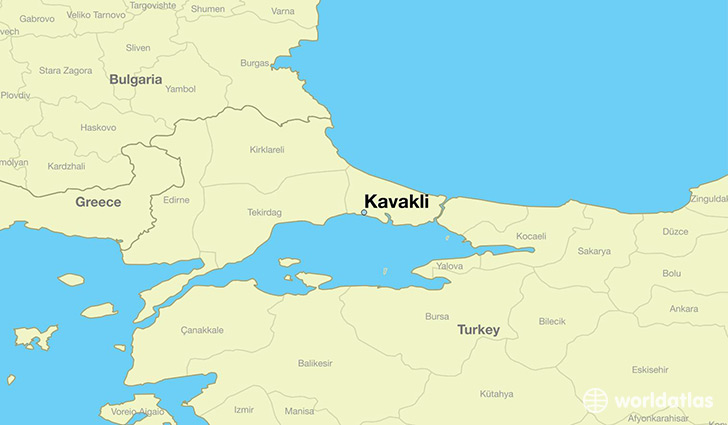map showing the location of Kavakli