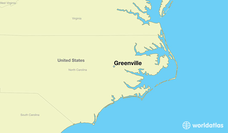 map showing the location of Greenville