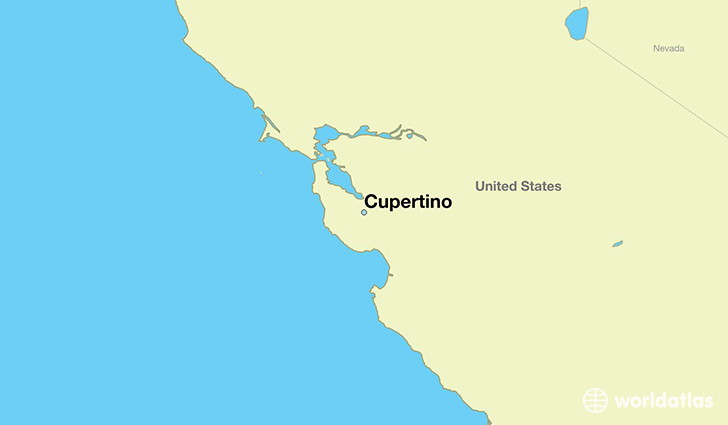 map showing the location of Cupertino
