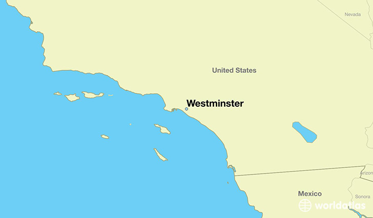 map showing the location of Westminster