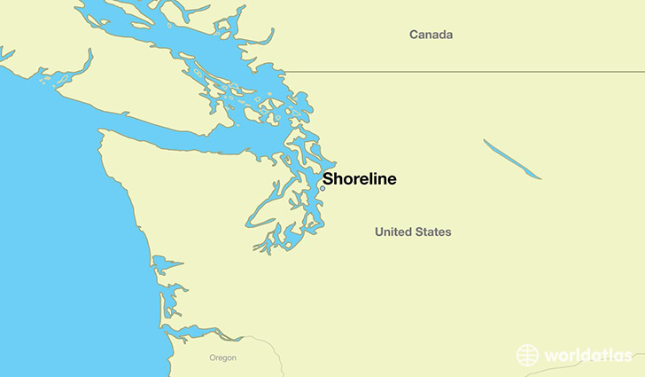 map showing the location of Shoreline