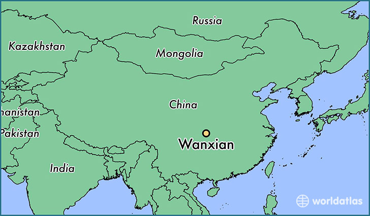 map showing the location of Wanxian