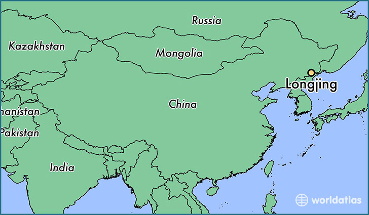 map showing the location of Longjing