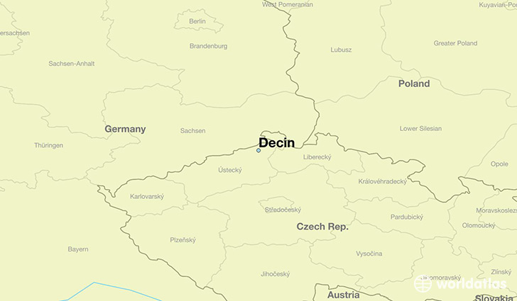 map showing the location of Decin
