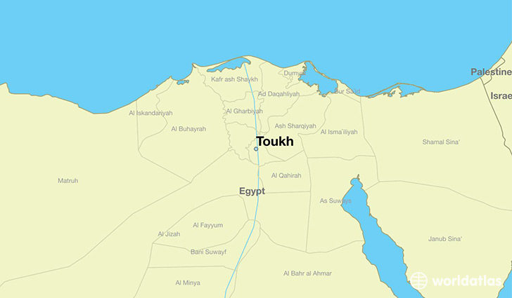 map showing the location of Toukh