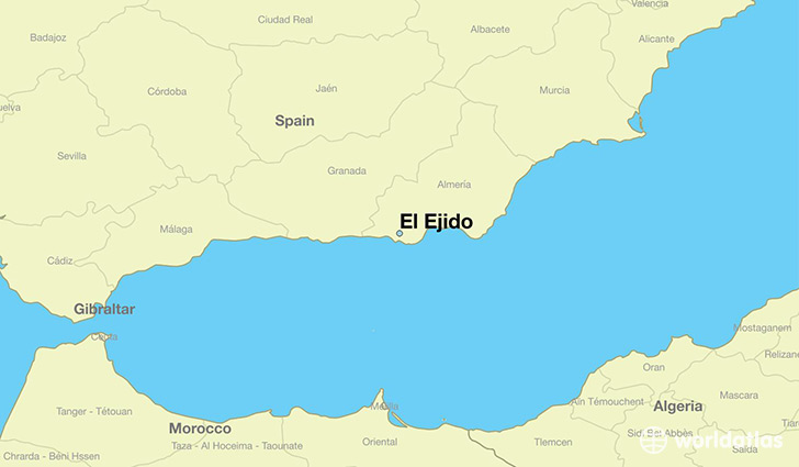 map showing the location of El Ejido
