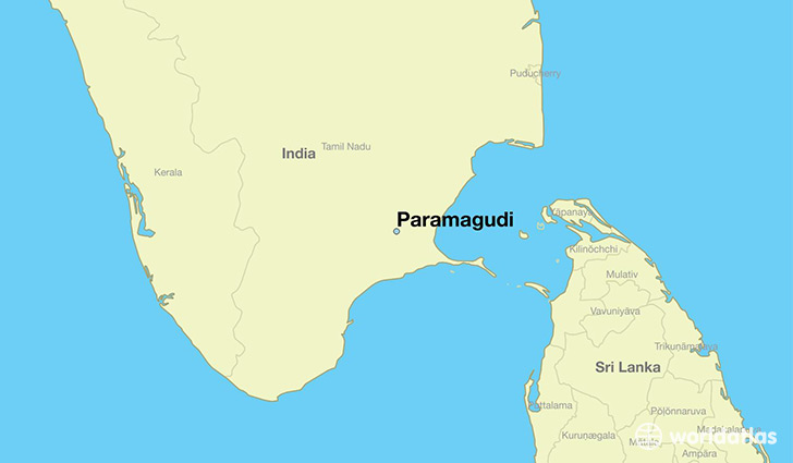 map showing the location of Paramagudi