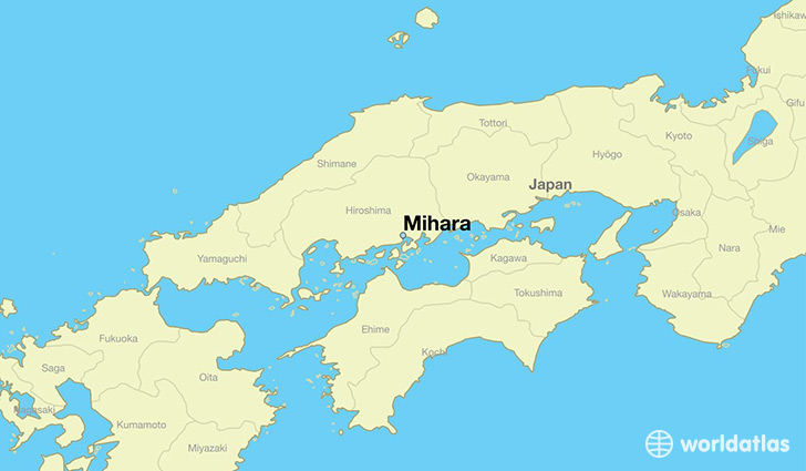 map showing the location of Mihara