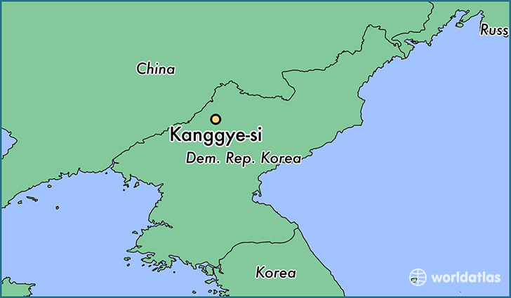 map showing the location of Kanggye-si