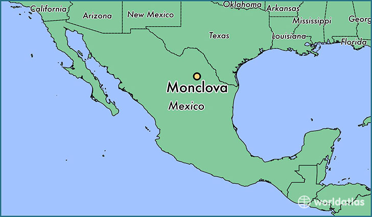 map showing the location of Monclova