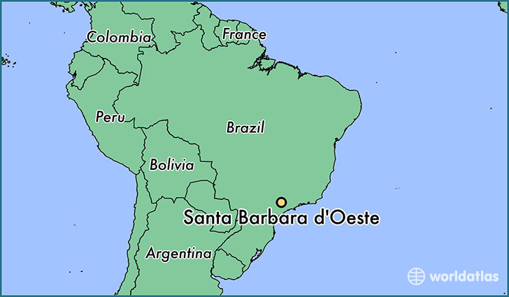 map showing the location of Santa Barbara d'Oeste