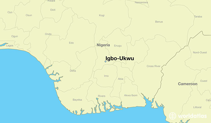 map showing the location of Igbo-Ukwu