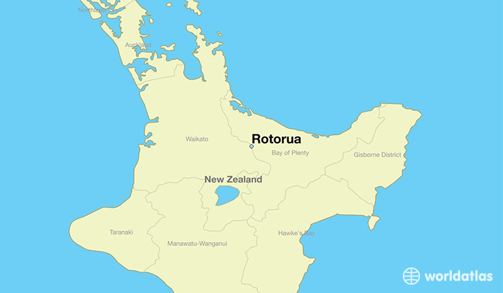 map showing the location of Rotorua