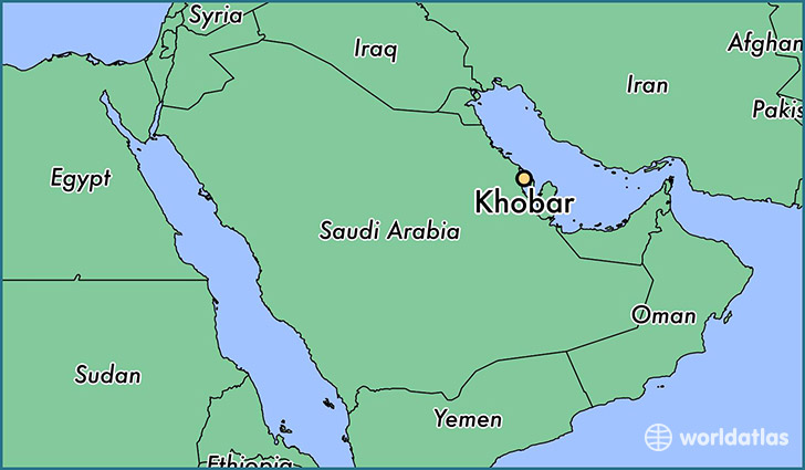 map showing the location of Khobar