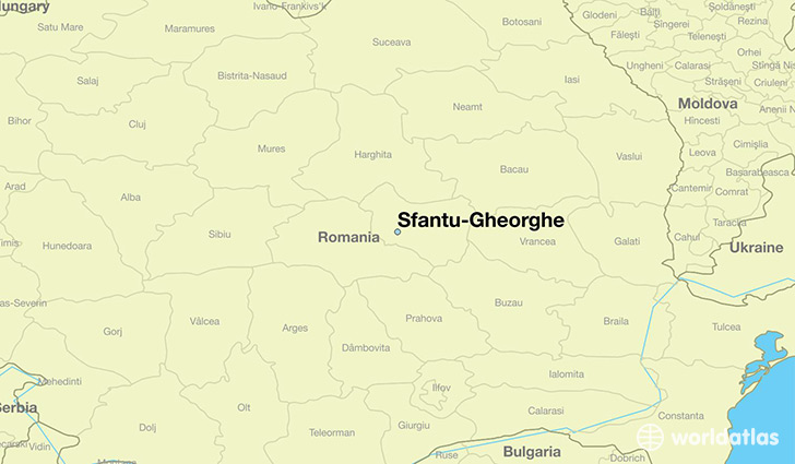 map showing the location of Sfantu-Gheorghe