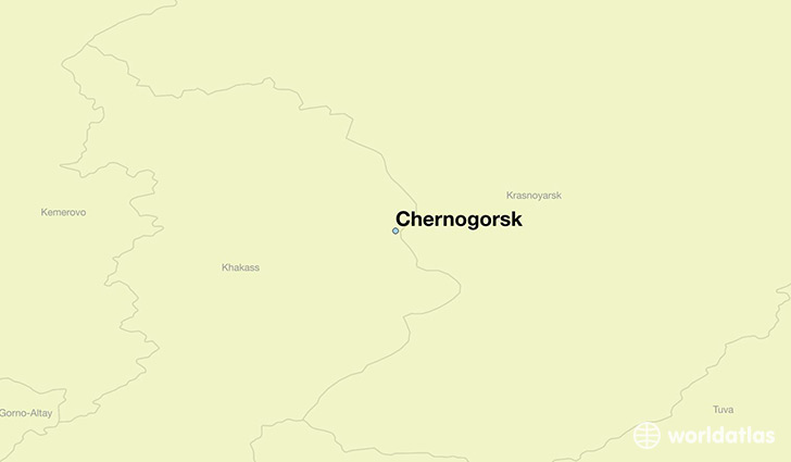 map showing the location of Chernogorsk