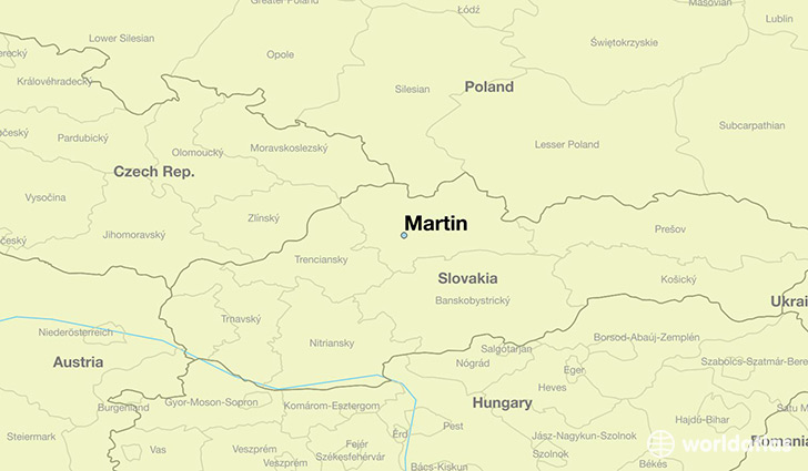 map showing the location of Martin