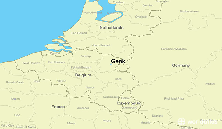 map showing the location of Genk