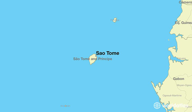 map showing the location of Sao Tome