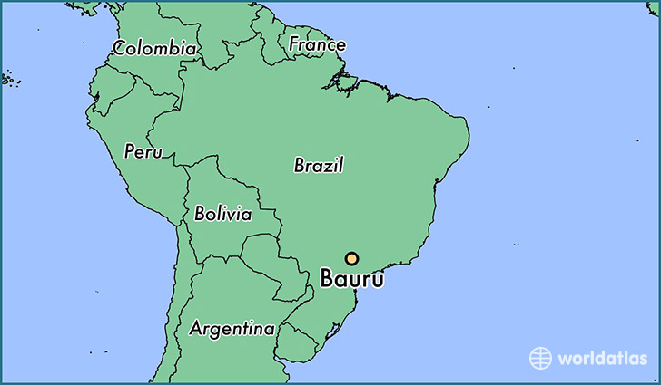 map showing the location of Bauru