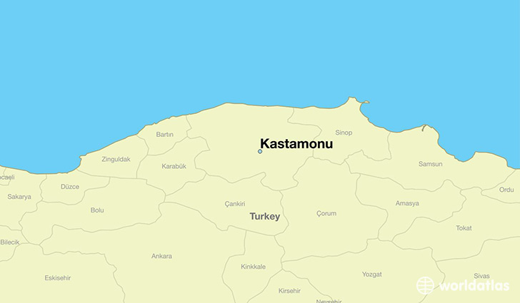 map showing the location of Kastamonu