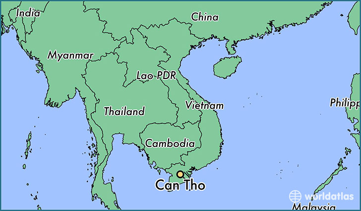 map showing the location of Can Tho