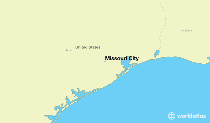 map showing the location of Missouri City