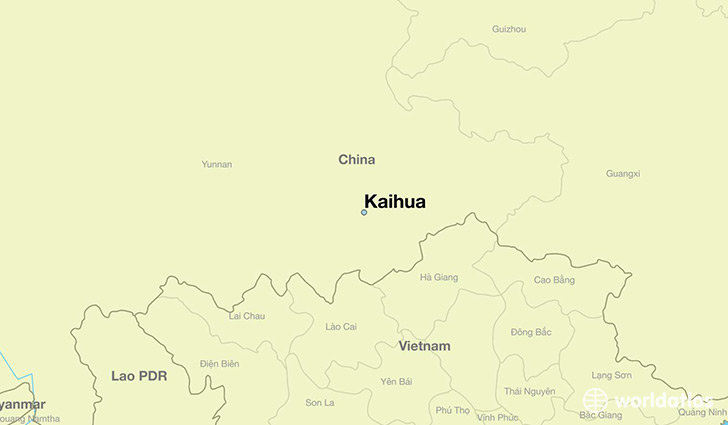 map showing the location of Kaihua