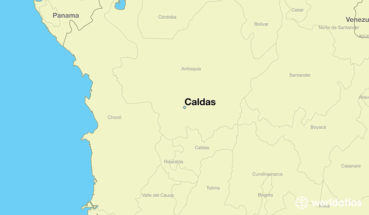 map showing the location of Caldas