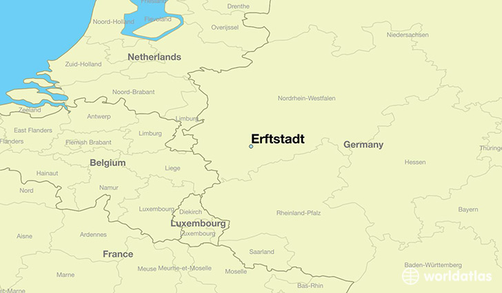 map showing the location of Erftstadt