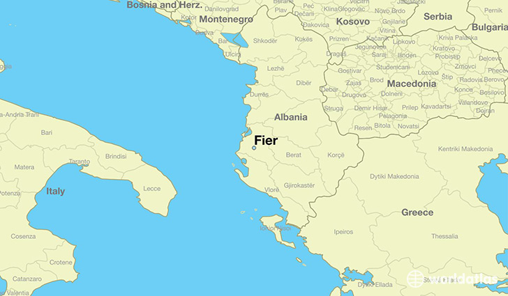 map showing the location of Fier