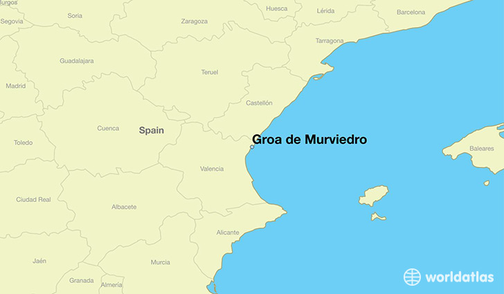 map showing the location of Groa de Murviedro