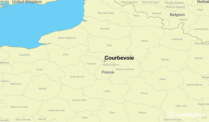 map showing the location of Courbevoie
