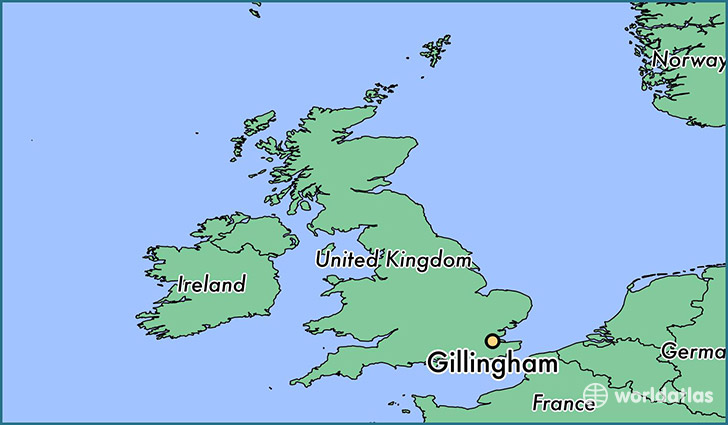 map showing the location of Gillingham