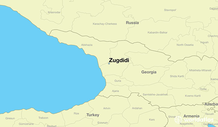 map showing the location of Zugdidi