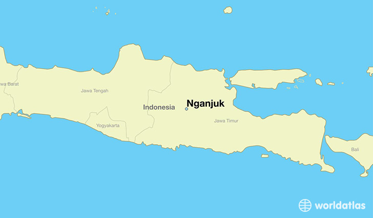 map showing the location of Nganjuk