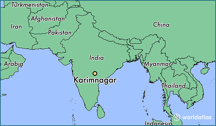 map showing the location of Karimnagar