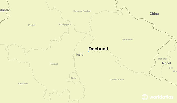 map showing the location of Deoband
