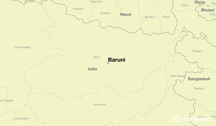 map showing the location of Baruni