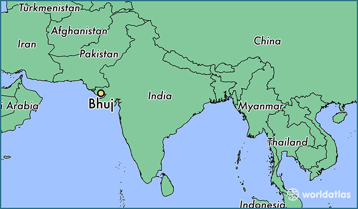 map showing the location of Bhuj