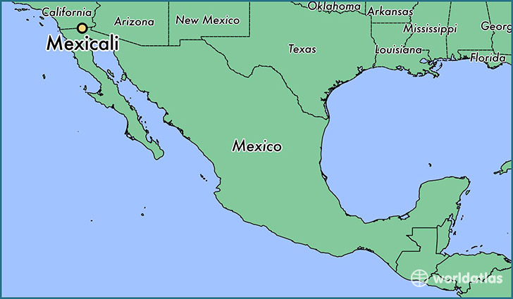 map showing the location of Mexicali