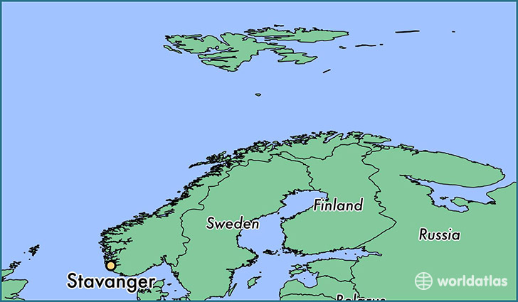 map showing the location of Stavanger